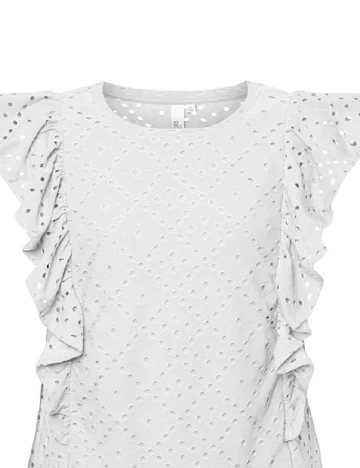 Bluza Pieces Kids, ecru Alb