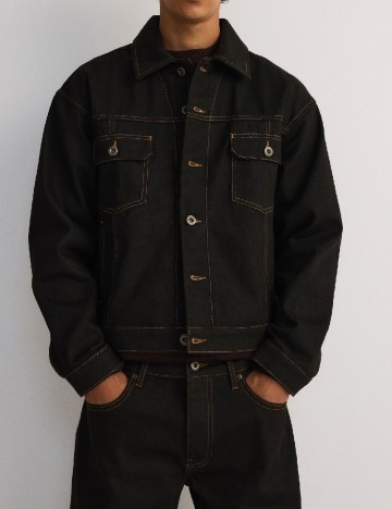 
						Jacheta Oversize Reserved, maro inchis