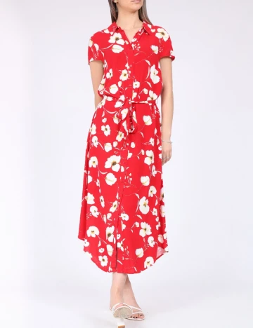 Rochie medie Pieces, rosu