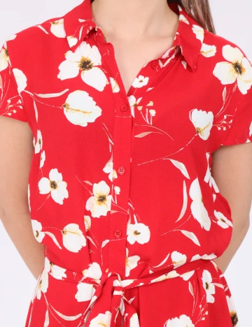 Rochie medie Pieces, rosu