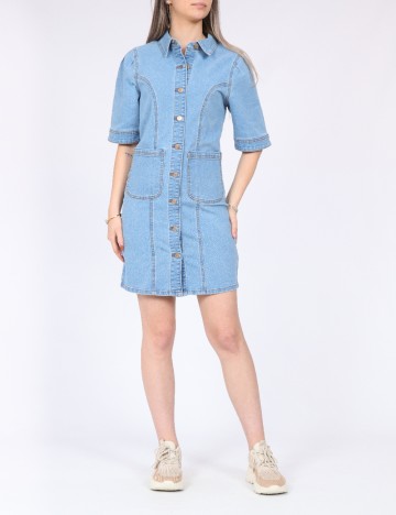 Rochie scurta Pieces, albastru