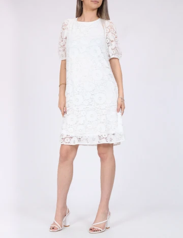 Rochie scurta Pieces, alb