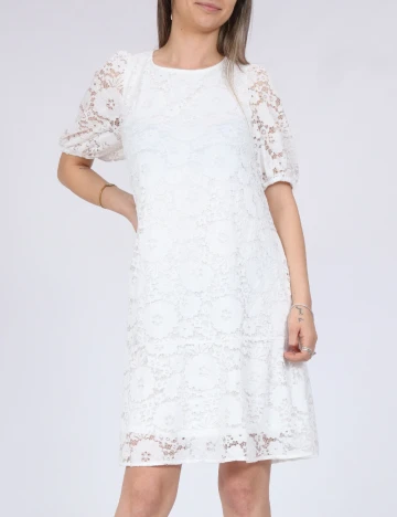 Rochie scurta Pieces, alb
