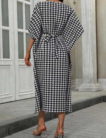 Rochie medie SHEIN, alb/negru