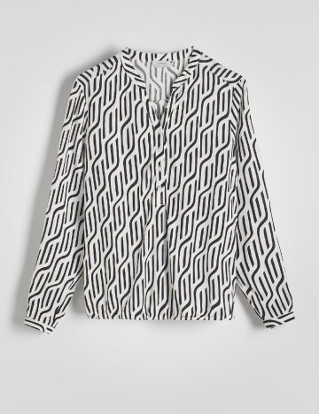 Bluza Reserved, alb/negru