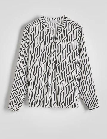 Bluza Reserved, alb/negru