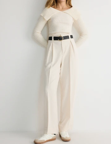Pantaloni Reserved, crem