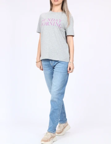 Tricou Pieces, gri