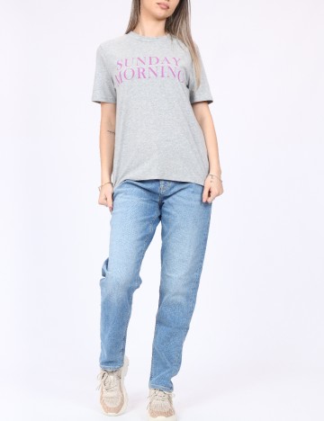 Tricou Pieces, gri