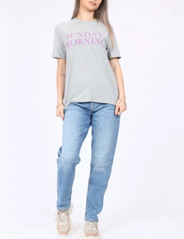 Tricou Pieces, gri