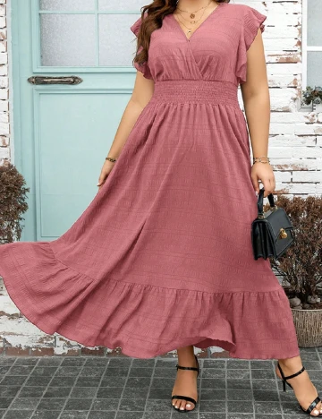 Rochie lunga SHEIN CURVE, roz Roz