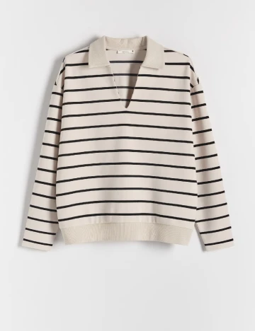 Bluza Reserved, bej/negru