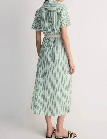 Rochie medie Reserved, alb/verde Alb