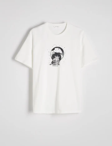 Tricou Reserved, alb Alb