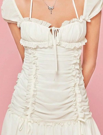 Rochie scurta SHEIN, crem