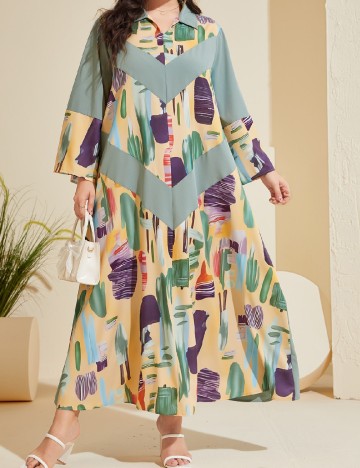 
						Rochie lunga SHEIN CURVE, mix culori