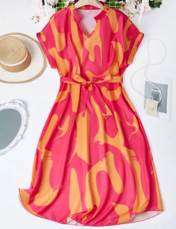 Rochie medie SHEIN, roz/portocaliu