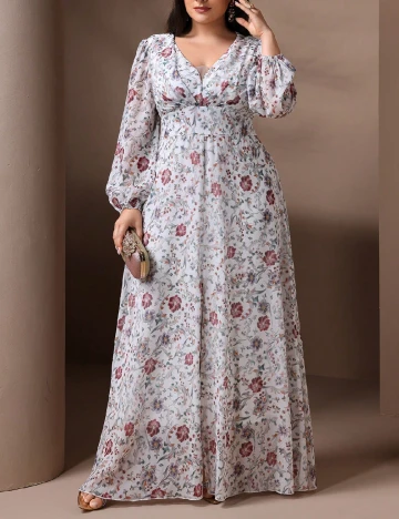 Rochie lunga SHEIN CURVE, floral print