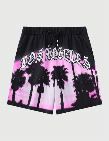 
						Pantaloni scurti Romwe, negru