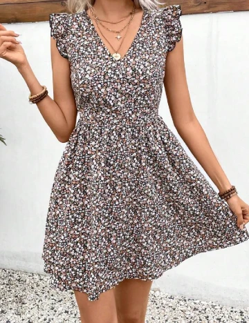 Rochie scurta SHEIN, floral print