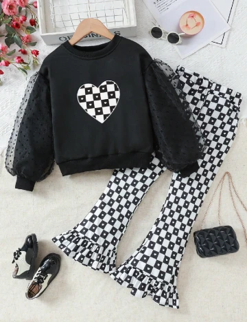 Compleu Shein Kids, negru Negru