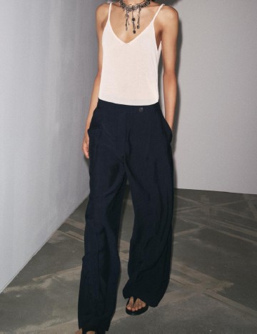 
						Pantaloni Zara, bleumarin inchis