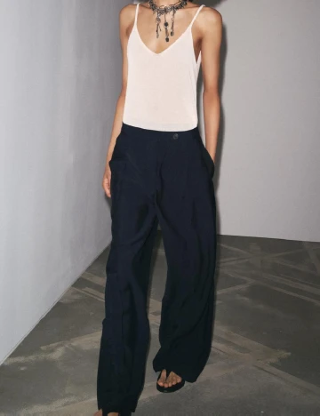 Pantaloni Zara, bleumarin inchis Albastru