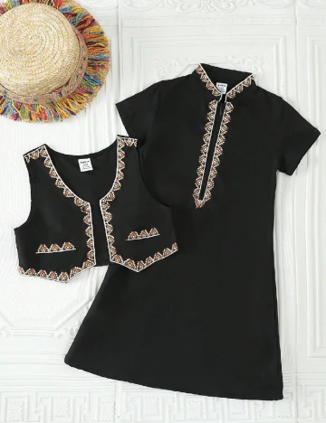 Compleu Shein Kids, negru Negru