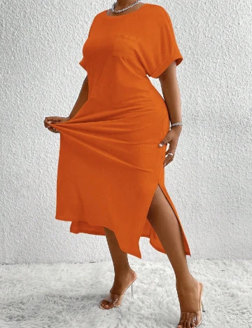 Rochie medie SHEIN CURVE, portocaliu