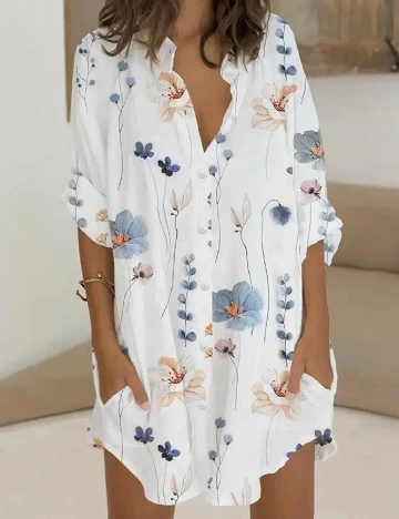 Rochie scurta SHEIN, alb Alb