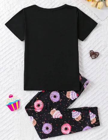 Pijama Shein Kids, negru Negru