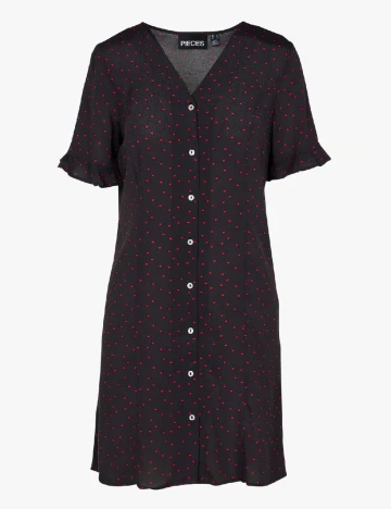 Rochie scurta Pieces, negru Negru