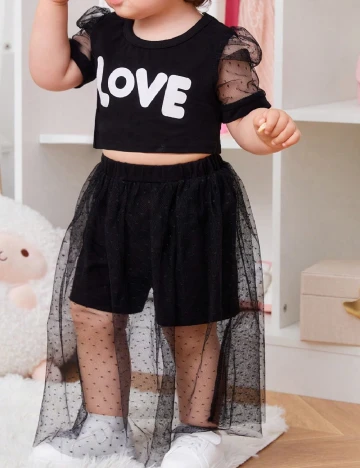 Compleu Shein Kids, negru Negru
