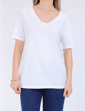Tricou Pieces, alb