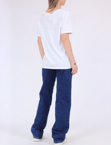 Tricou Pieces, alb