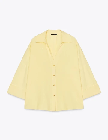 Camasa Oversize Zara, galben Galben