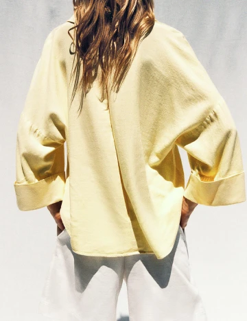 Camasa Oversize Zara, galben Galben