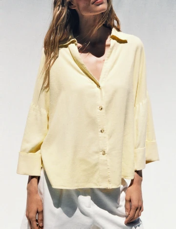 Camasa Oversize Zara, galben Galben