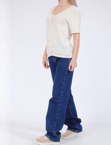 Tricou Pieces, crem