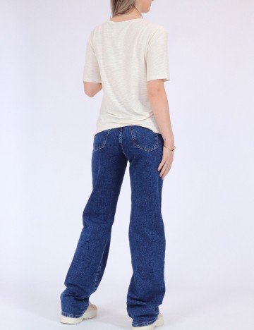 Tricou Pieces, crem