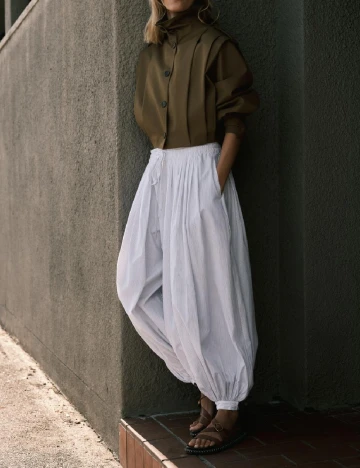 Pantaloni Zara, alb