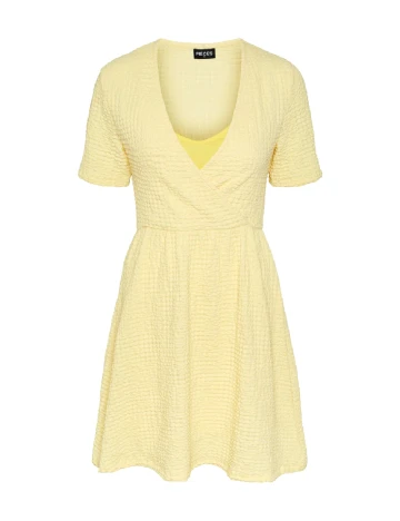Rochie scurta Pieces, galben