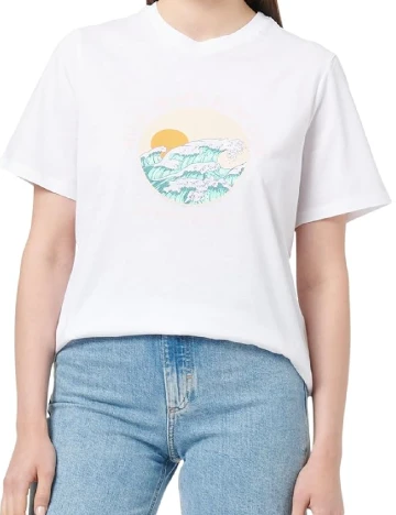 Tricou Pieces, alb