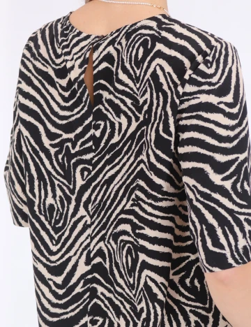Bluza Pieces, negru/crem