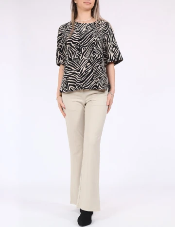 Bluza Pieces, negru/crem