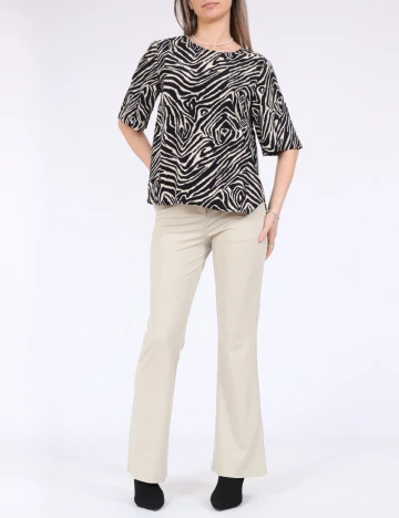 Bluza Pieces, negru/crem