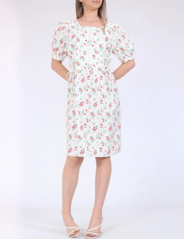Rochie scurta Pieces, alb