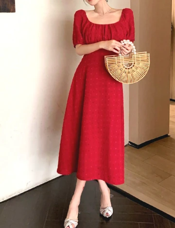 Rochie medie Dazy, rosu Rosu