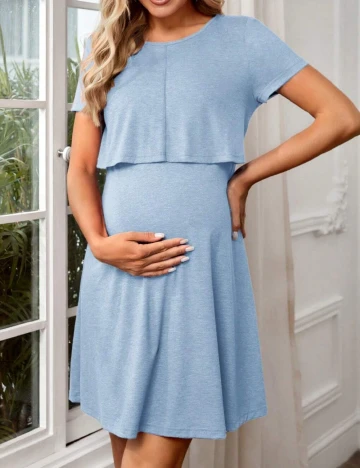 Rochie scurta SHEIN Maternity, albastru Albastru