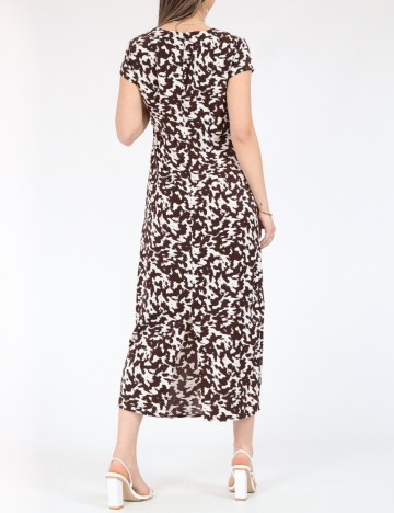 Rochie medie Only, maro/alb
